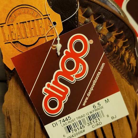 Dingo Brown Fringe Heeled Boots - Picture 7 of 7